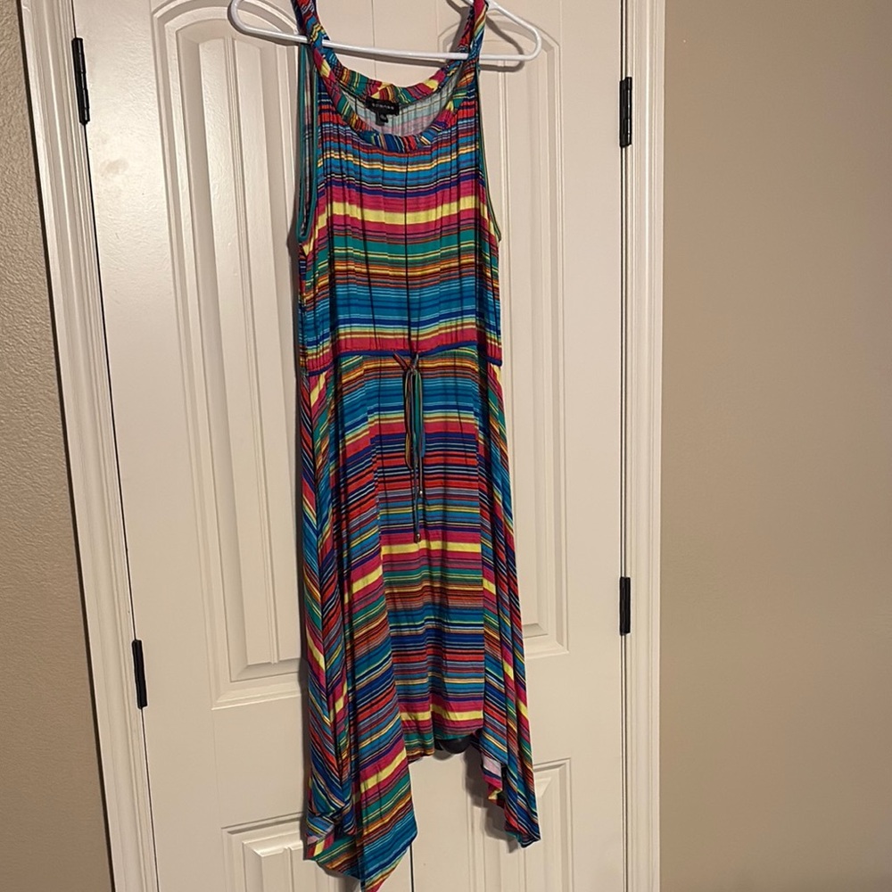 Spense Multicolor Striped Kids Dress